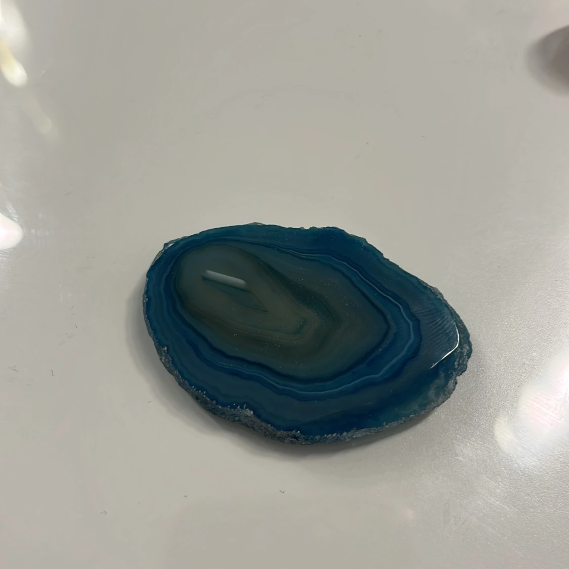 Blå platt fin slät Kristal ❣️ - 1