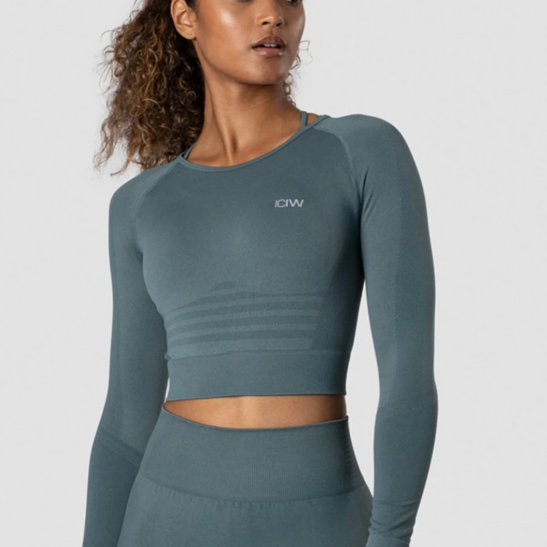 Mörkgrön croppad träningströja ICANIWILL