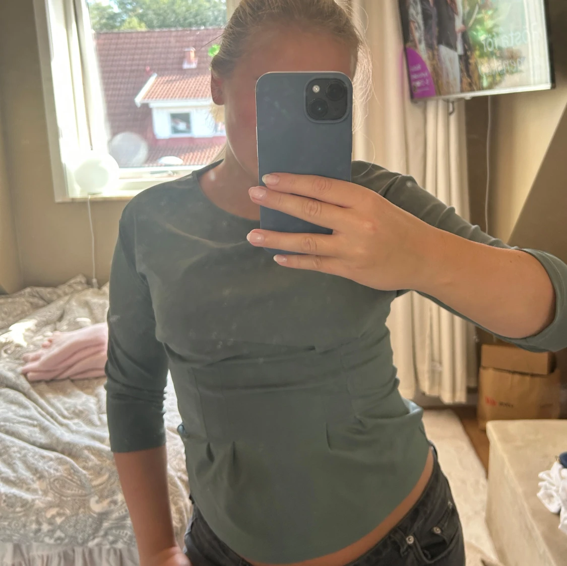 Grön långärmad topp från NA-KD