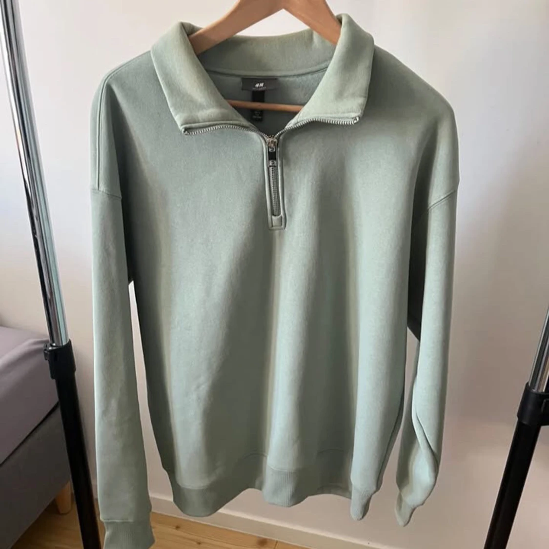 Halv Zip Tröja ljusgrön