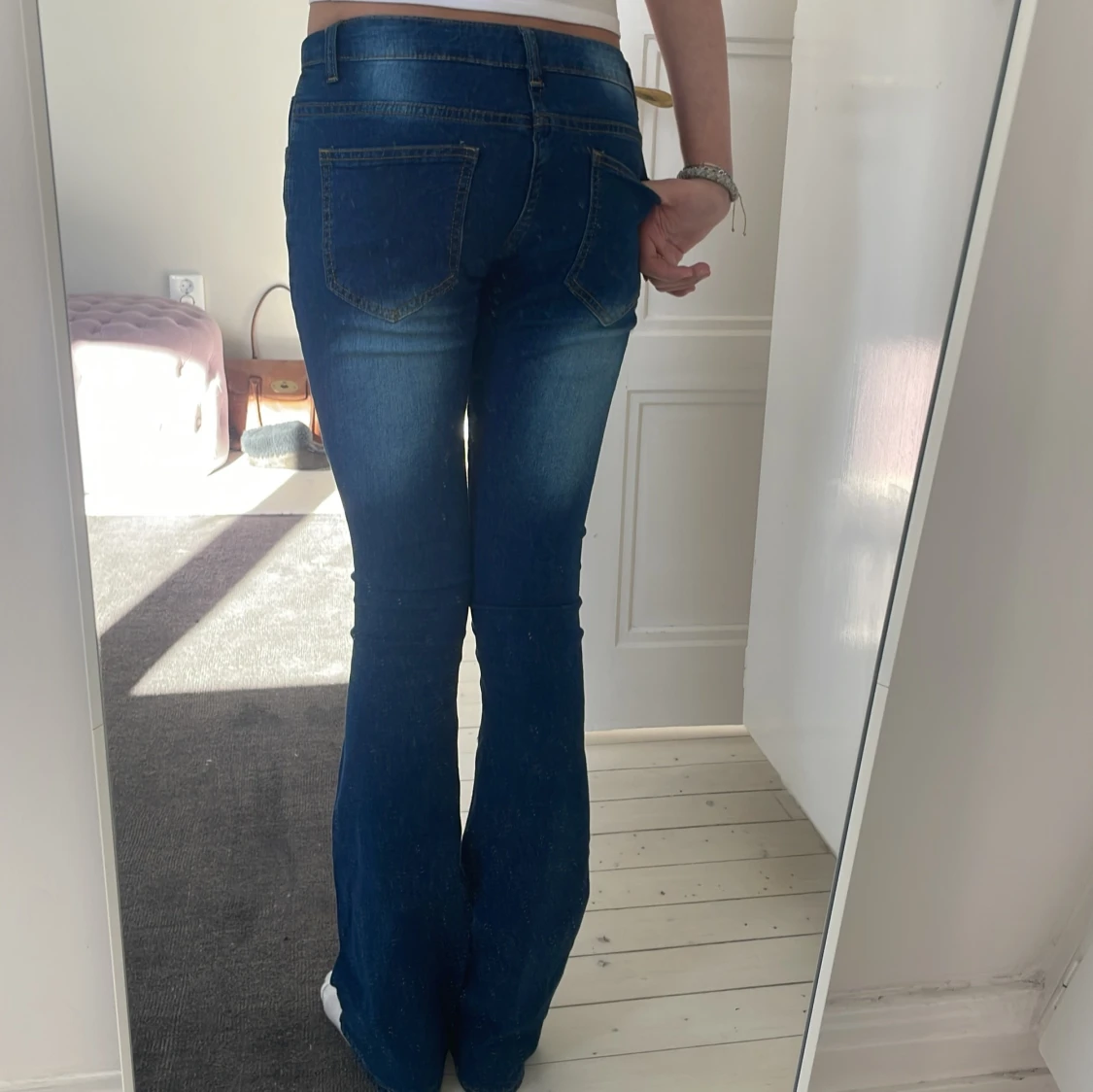 Blå bootcut jeans - 1