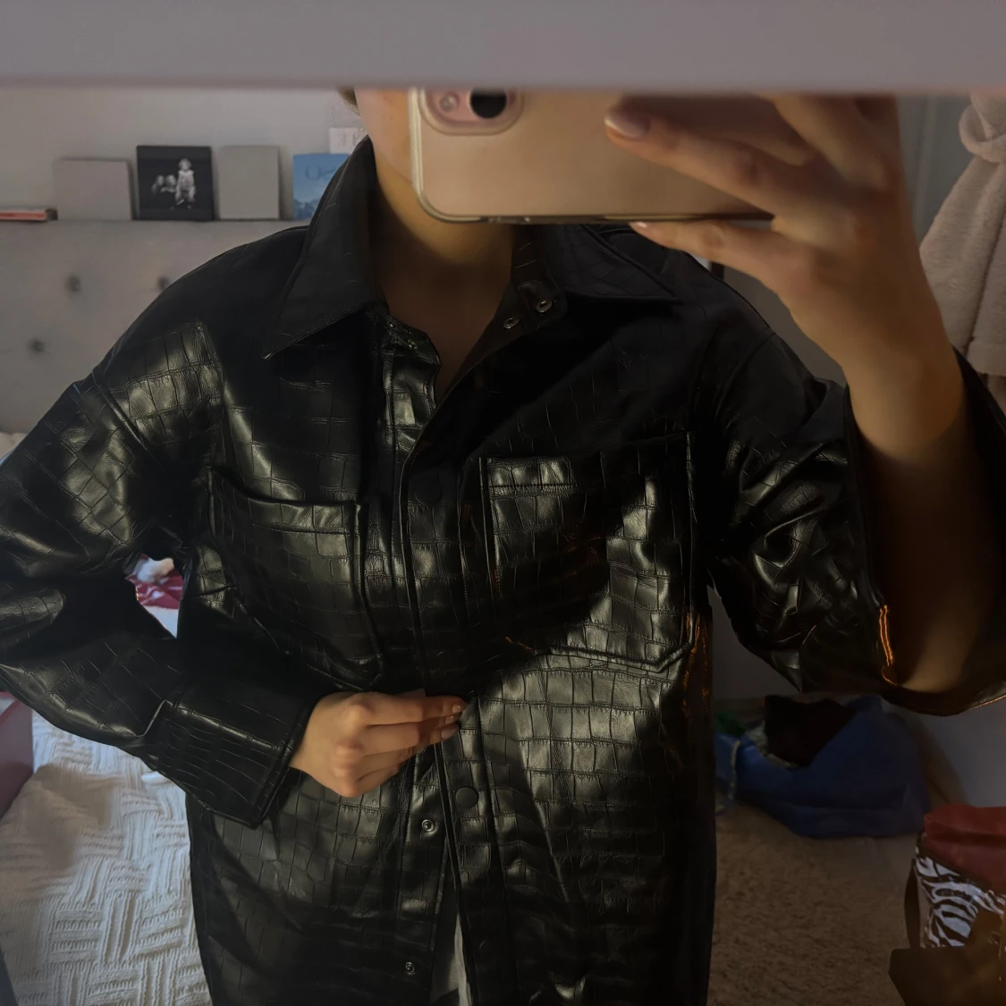 Svart skinnjacka från H&M