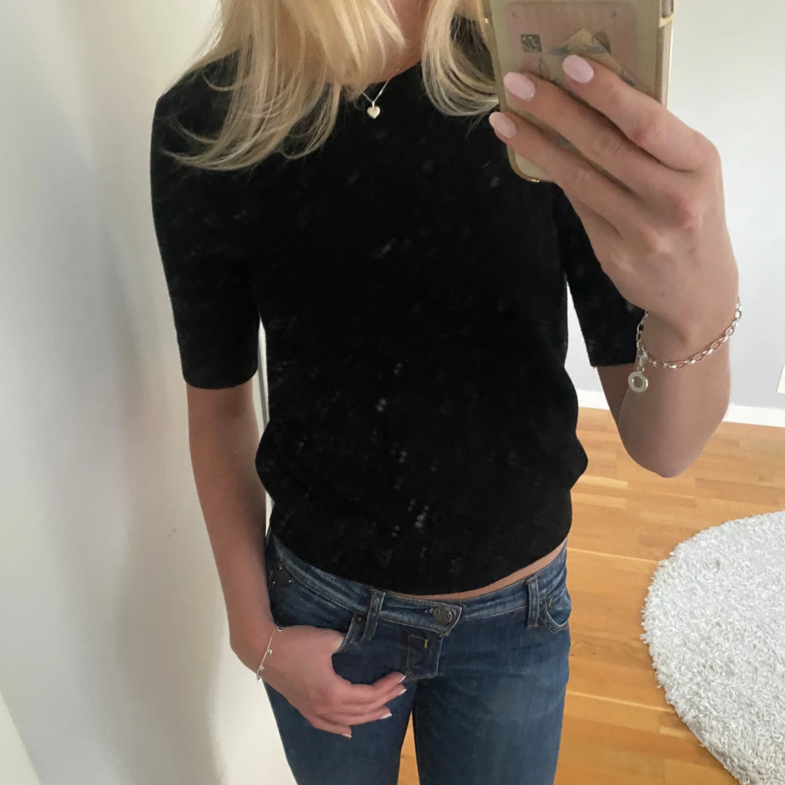 Svart stickad topp från Zara