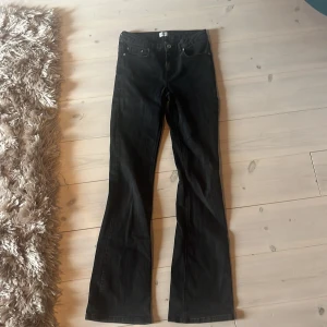 Svarta bootcut jeans från Grunt - Svarta jeans från Grunt i modellen Texas low flare. Snygg bootcut-passform med hög midja och klassiska fem fickor. Jeansen är tillverkade i ett mjukt bomullsmaterial med lite stretch för extra komfort. Perfekta för dig som gillar en stilren och tidlös look. 