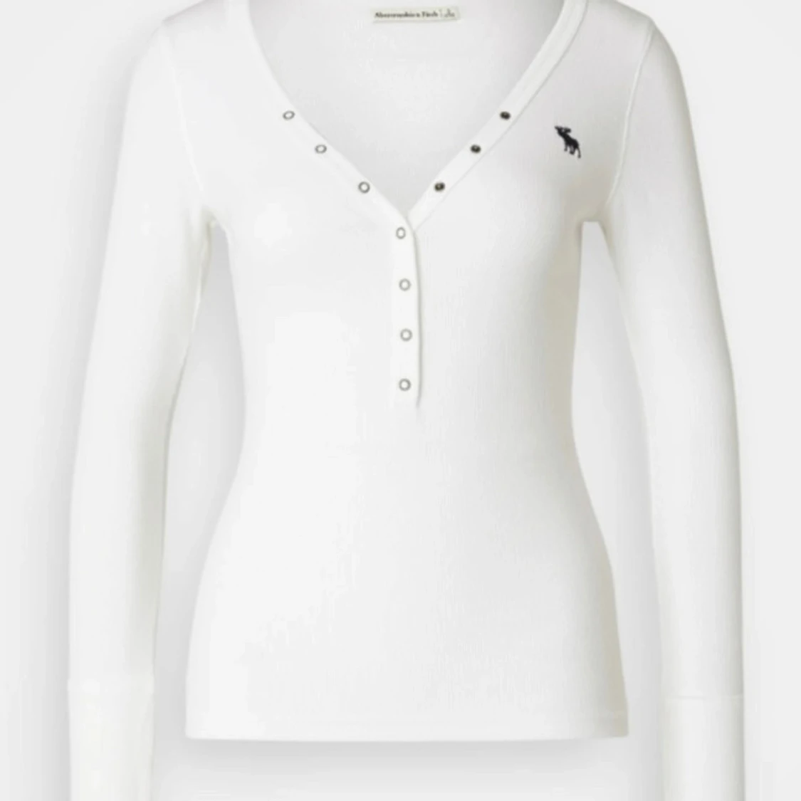 Vit ribbad långärmad tröja Abercrombie - 1