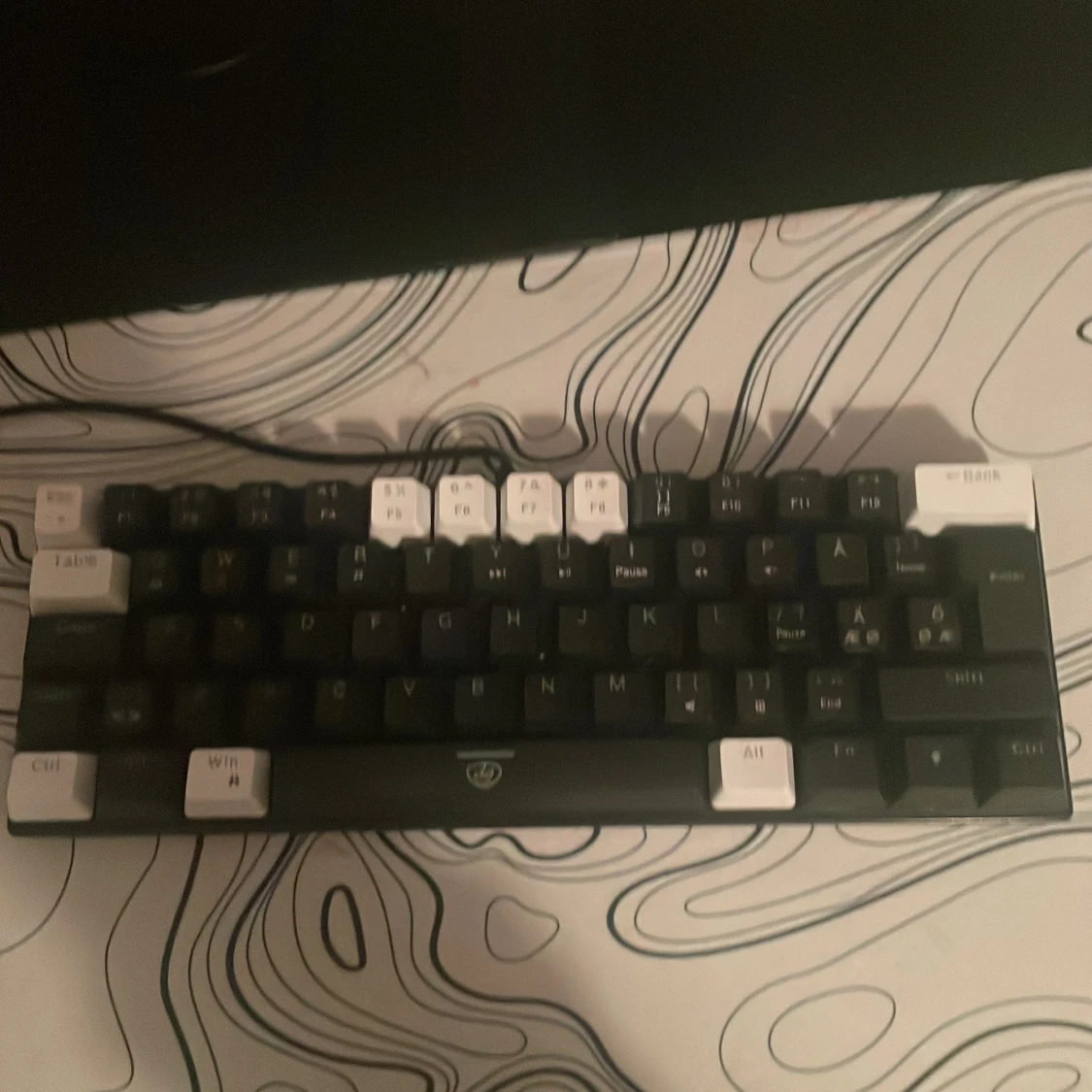 Svart och vit mekaniskt tangentbord - 4