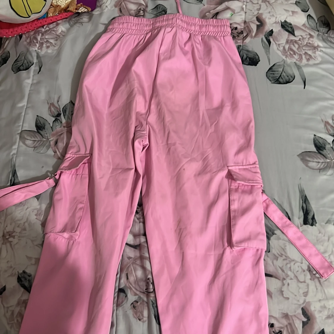 Rosa cargopants med snörning - 2