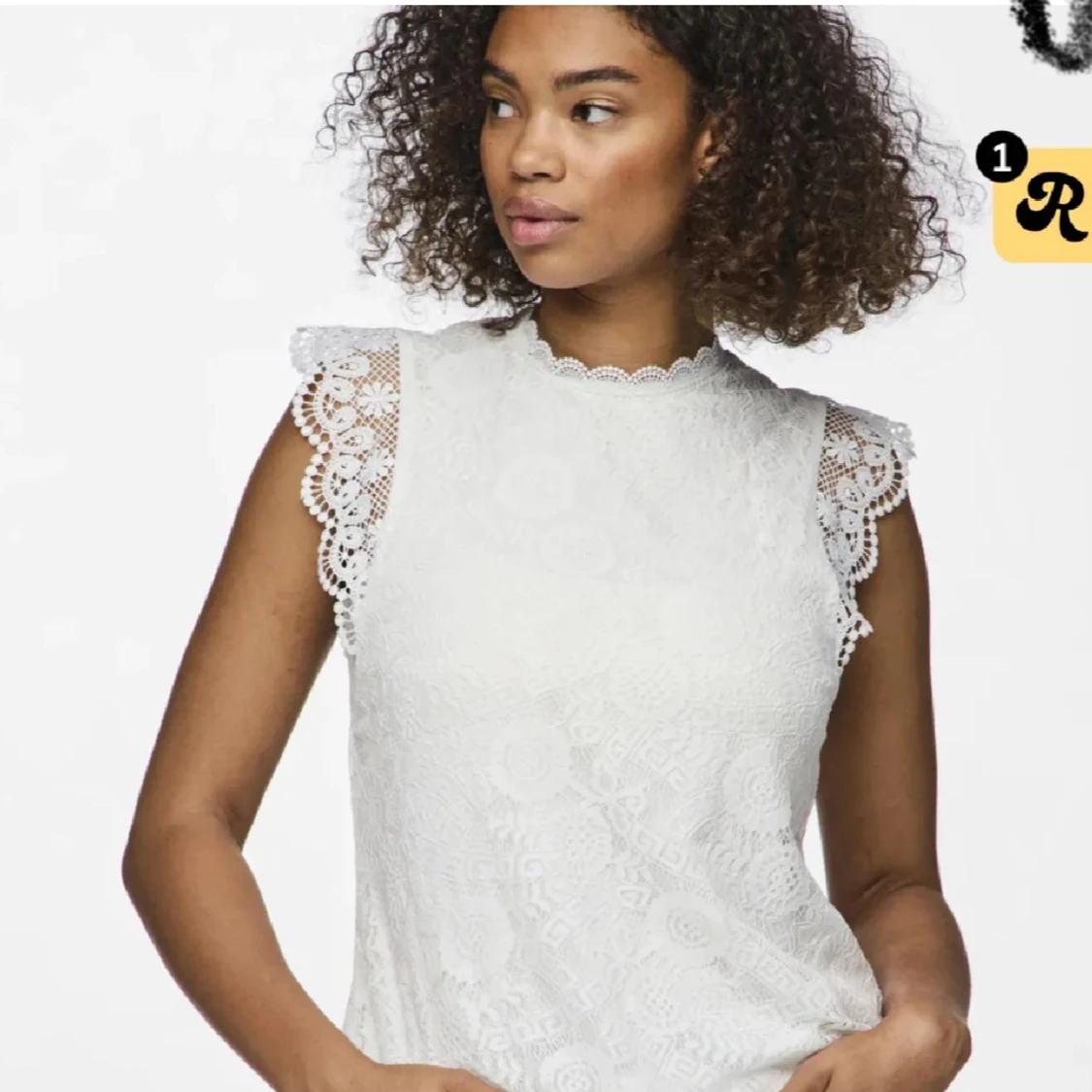 Vit spetsklänning från only