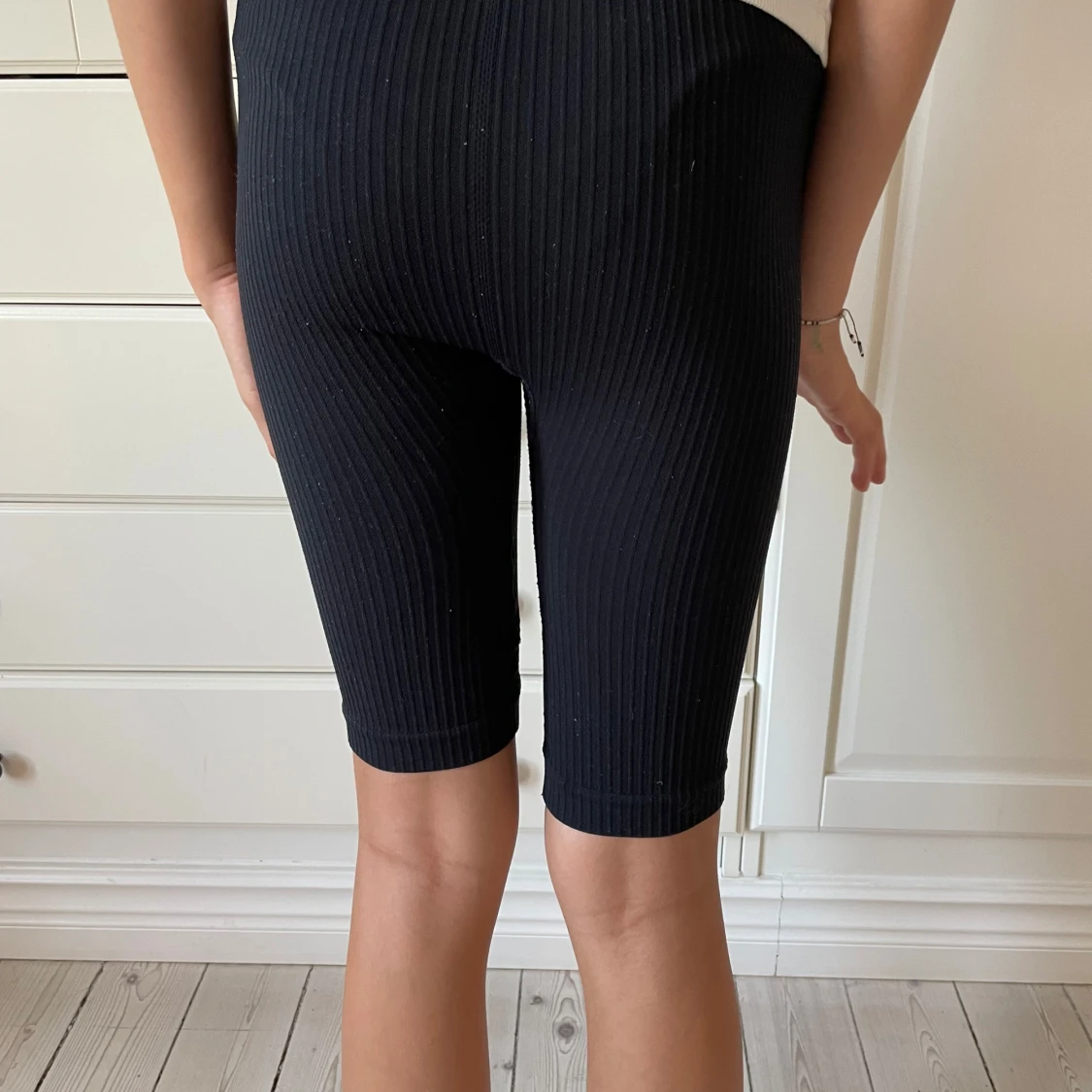 Svarta ribbade biker shorts XXS - 1