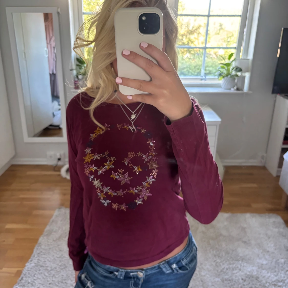 Vinröd Zadig Voltaire tröja med stjärnor