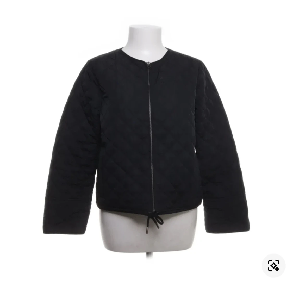 Svart quiltad jacka med dragkedja - 2