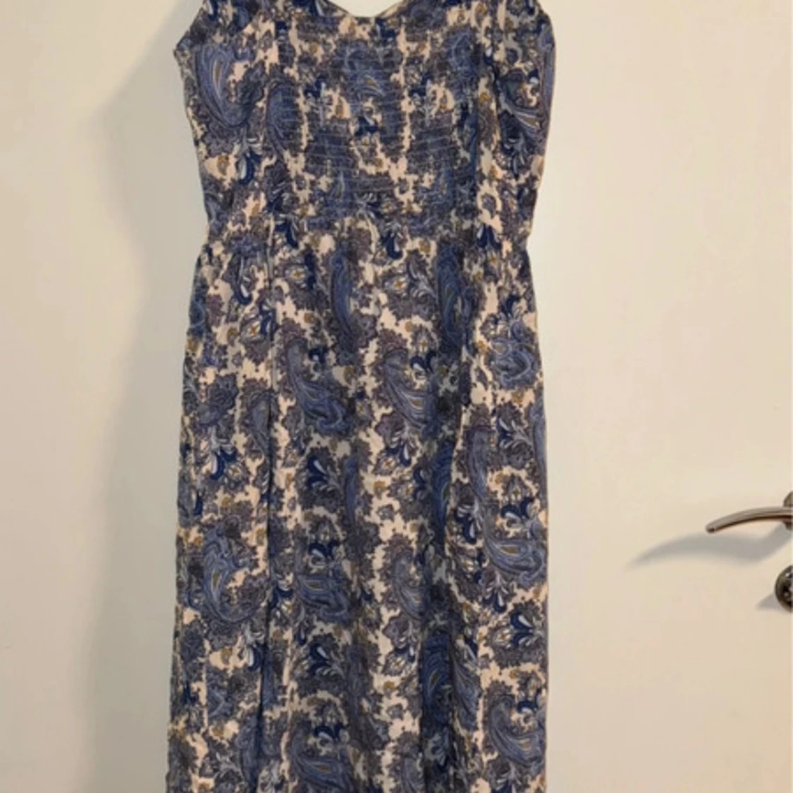 Blå, beige klänning - 2