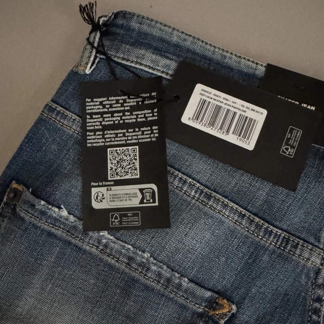 Dsquared2 blå patchade jeans - 2