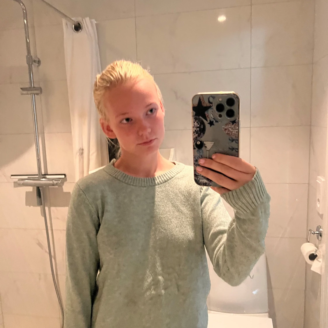 Ljusgrön stickad tröja från VILA