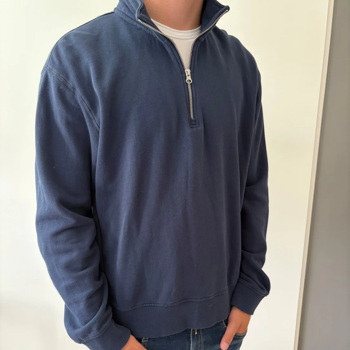 Marinblå half zip från Hampton Republic - 1