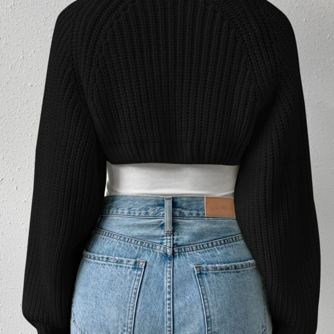 Svart croppad stickad väst från SHEIN - 1