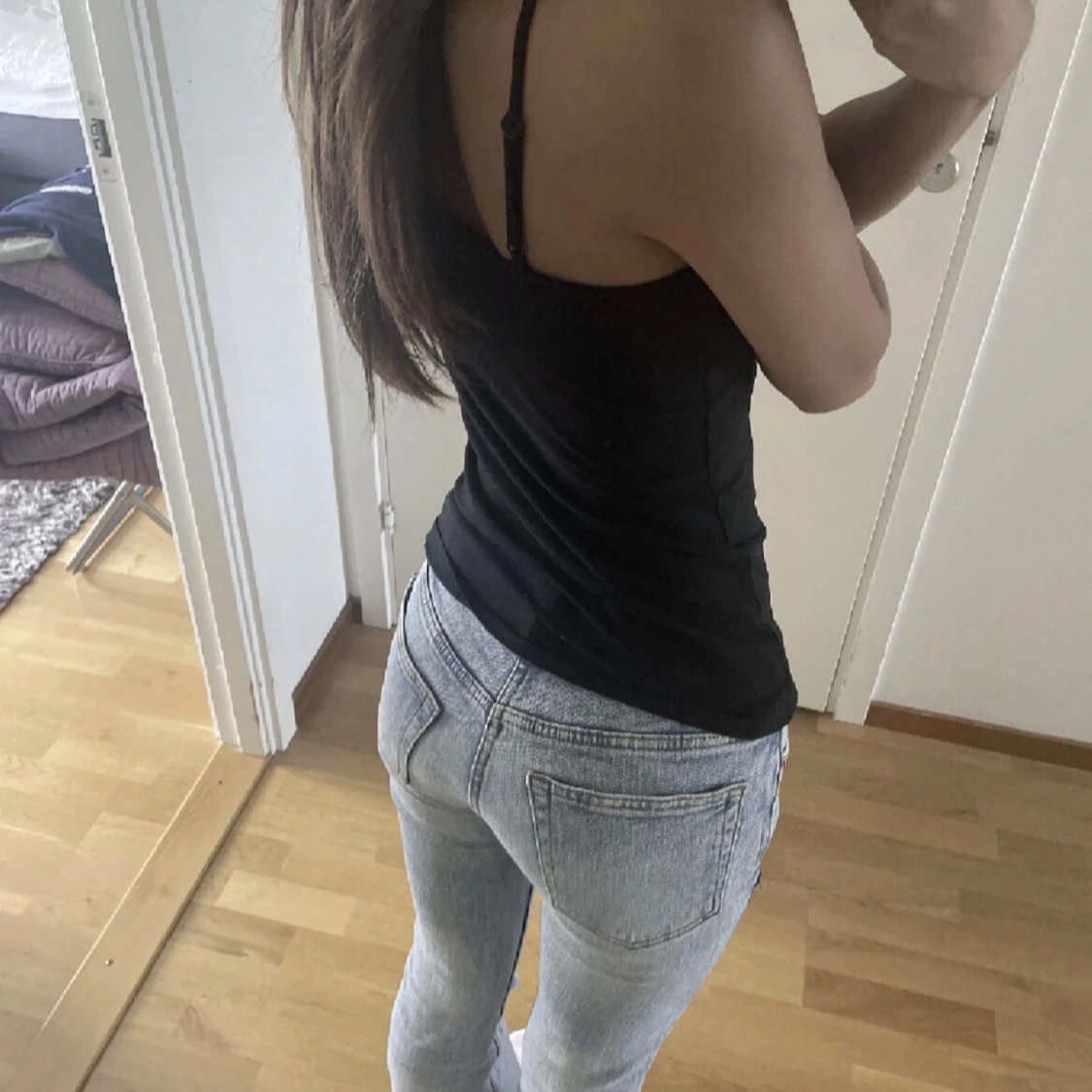 ljusblå bootcut jeans - 2