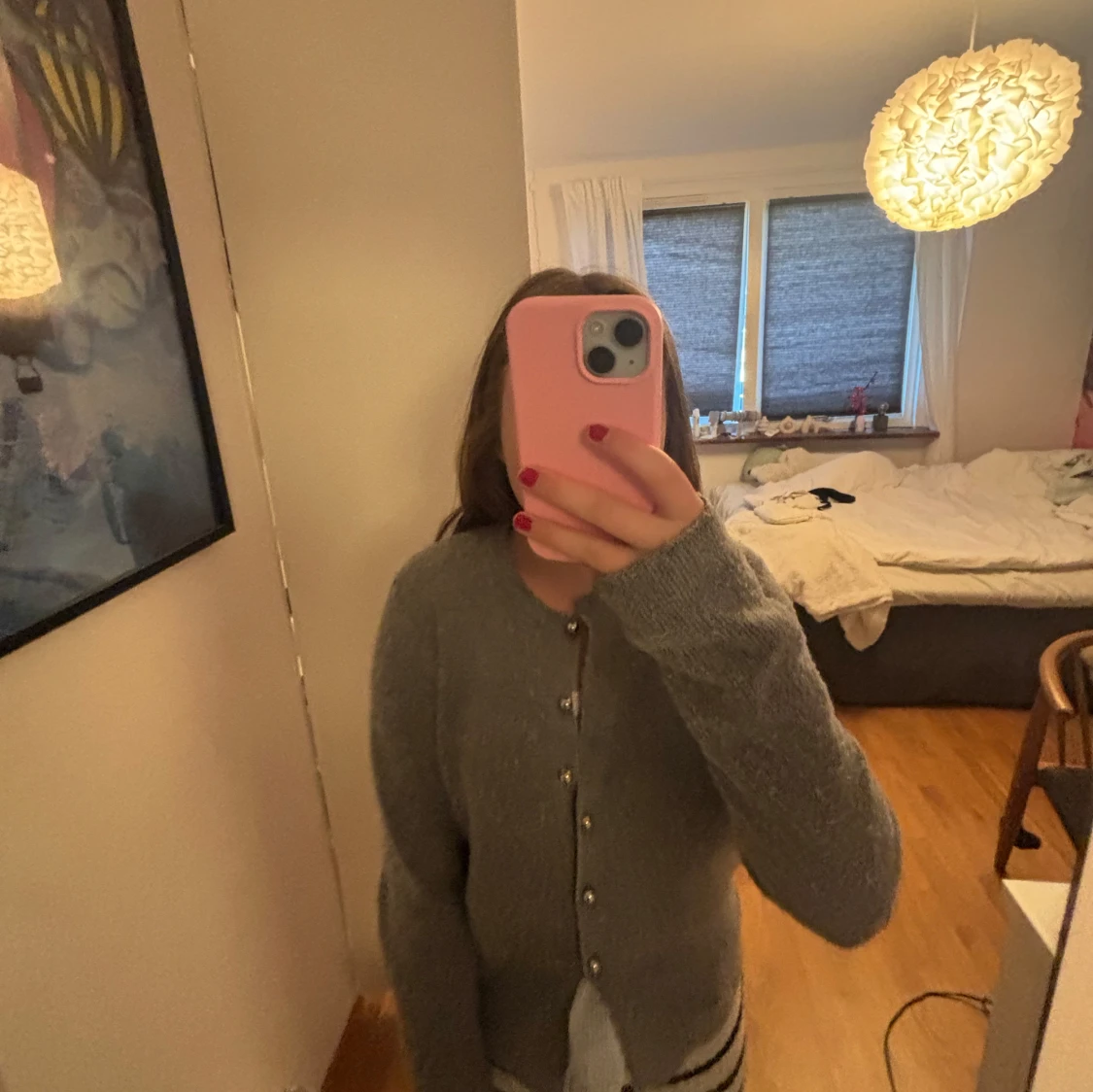 Grå stickad kofta från Zara - 1