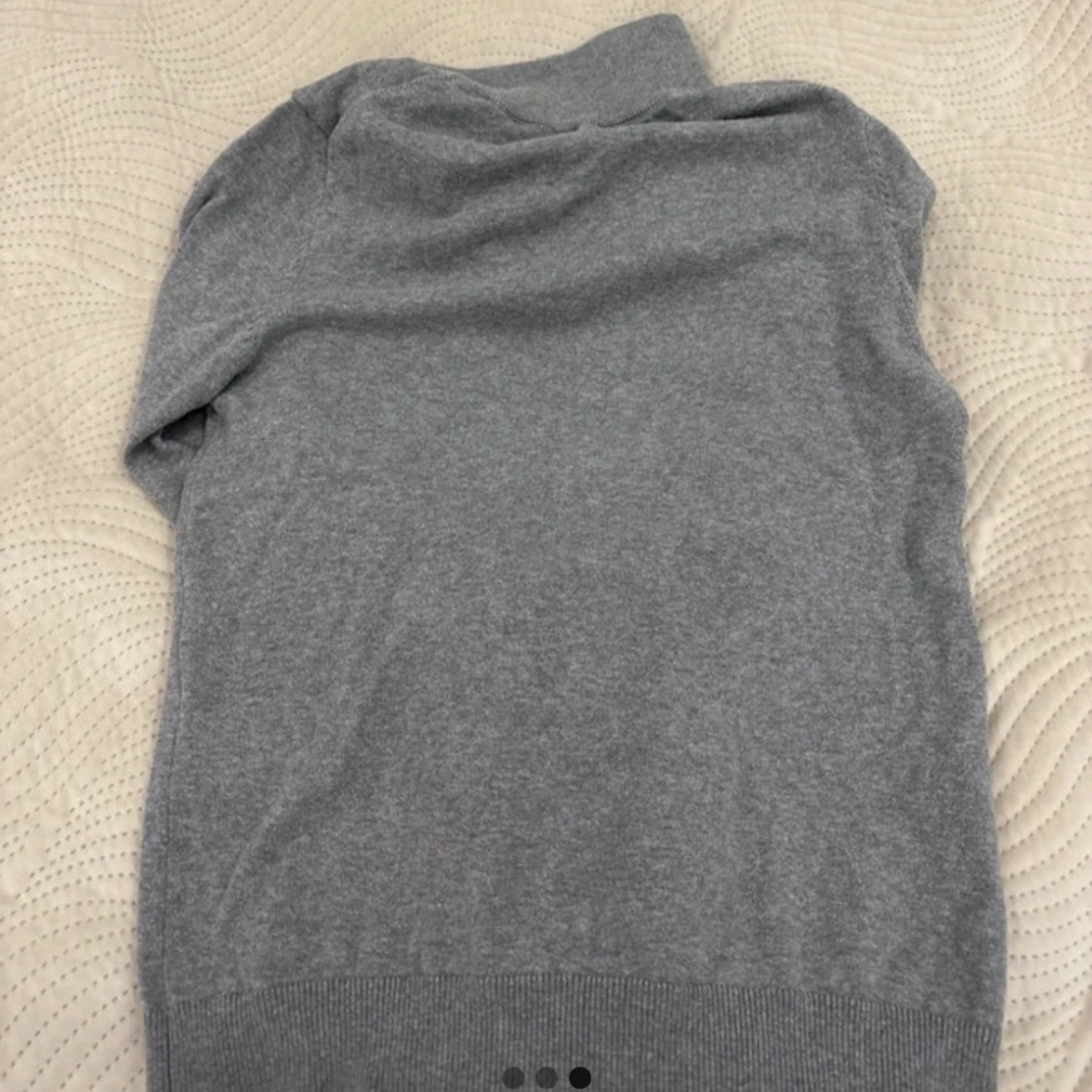 Grå halvzip tröja i ullblandning