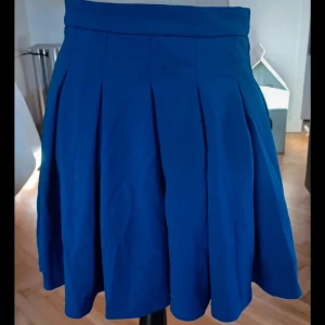 Blå kjol från Shein - Snygg blå kjol från Shein med veckad design och dragkedja i sidan. Perfekt för en stilren look. Aldrig använd