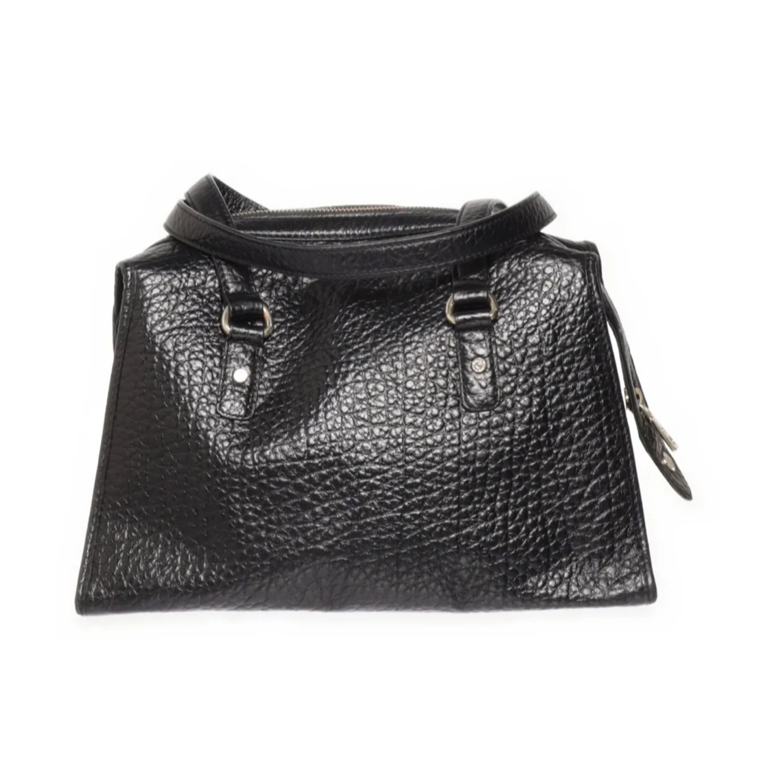 Svart handväska i skinn med silverdetaljer - 2