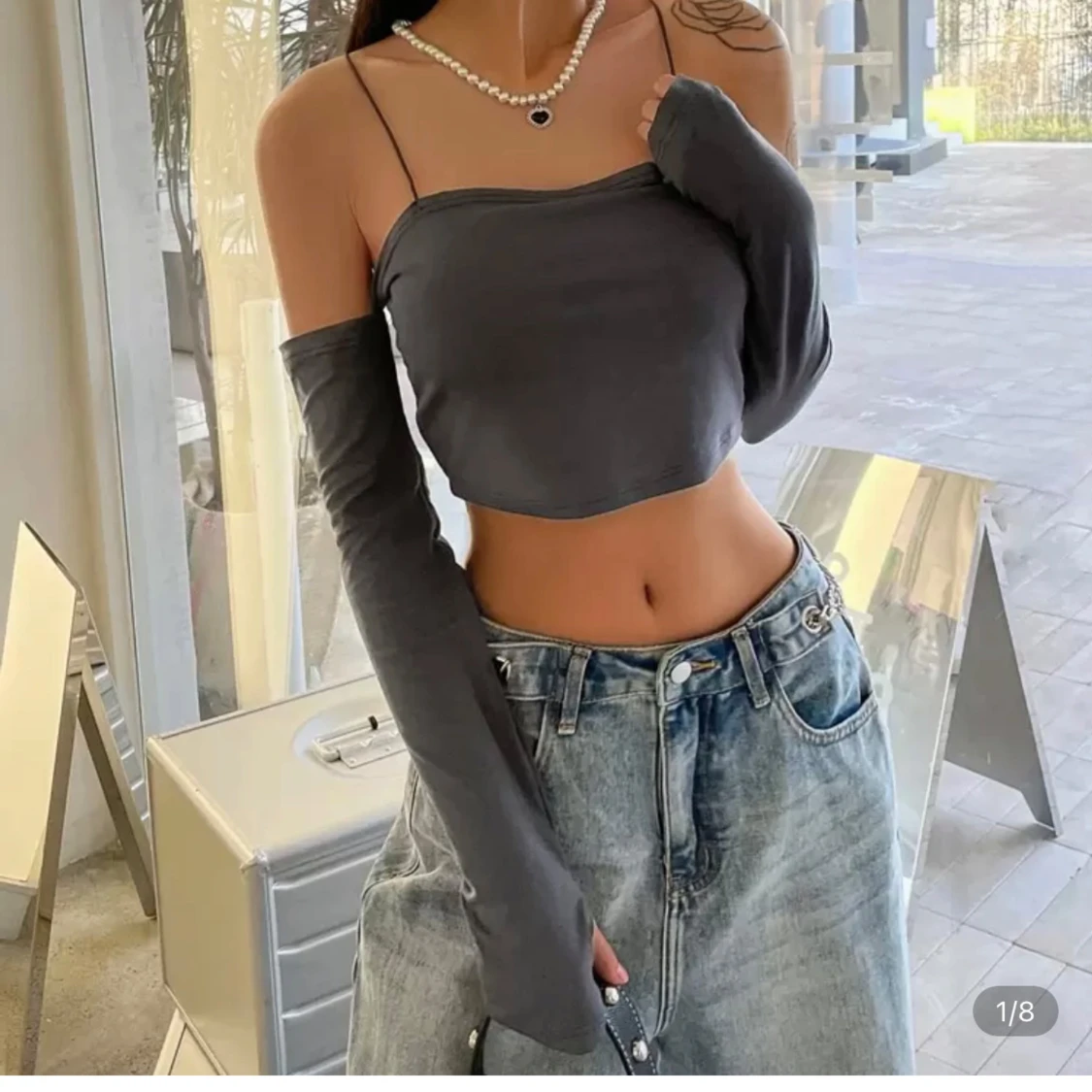 Grå croptop