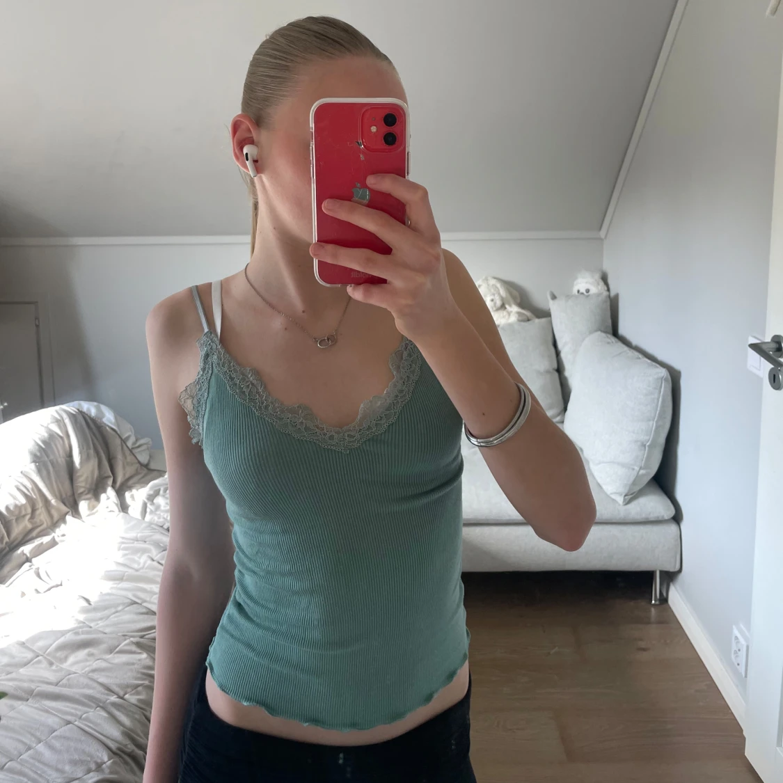 Grön jättefin ribbad linnetopp från Amisu 💓 - 2