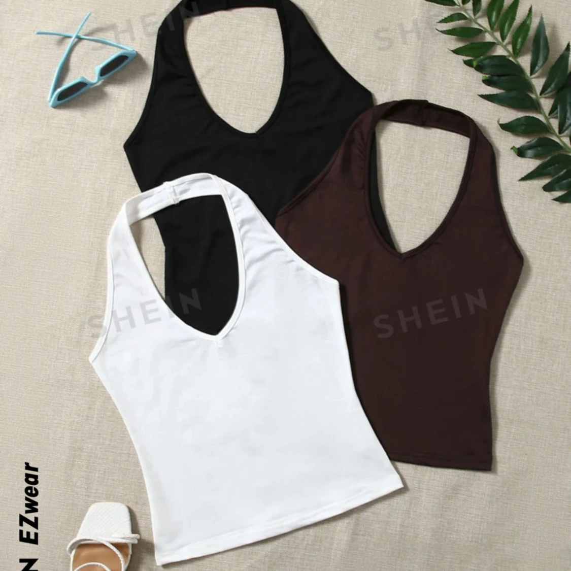 Brun backless halter top från shein - 92