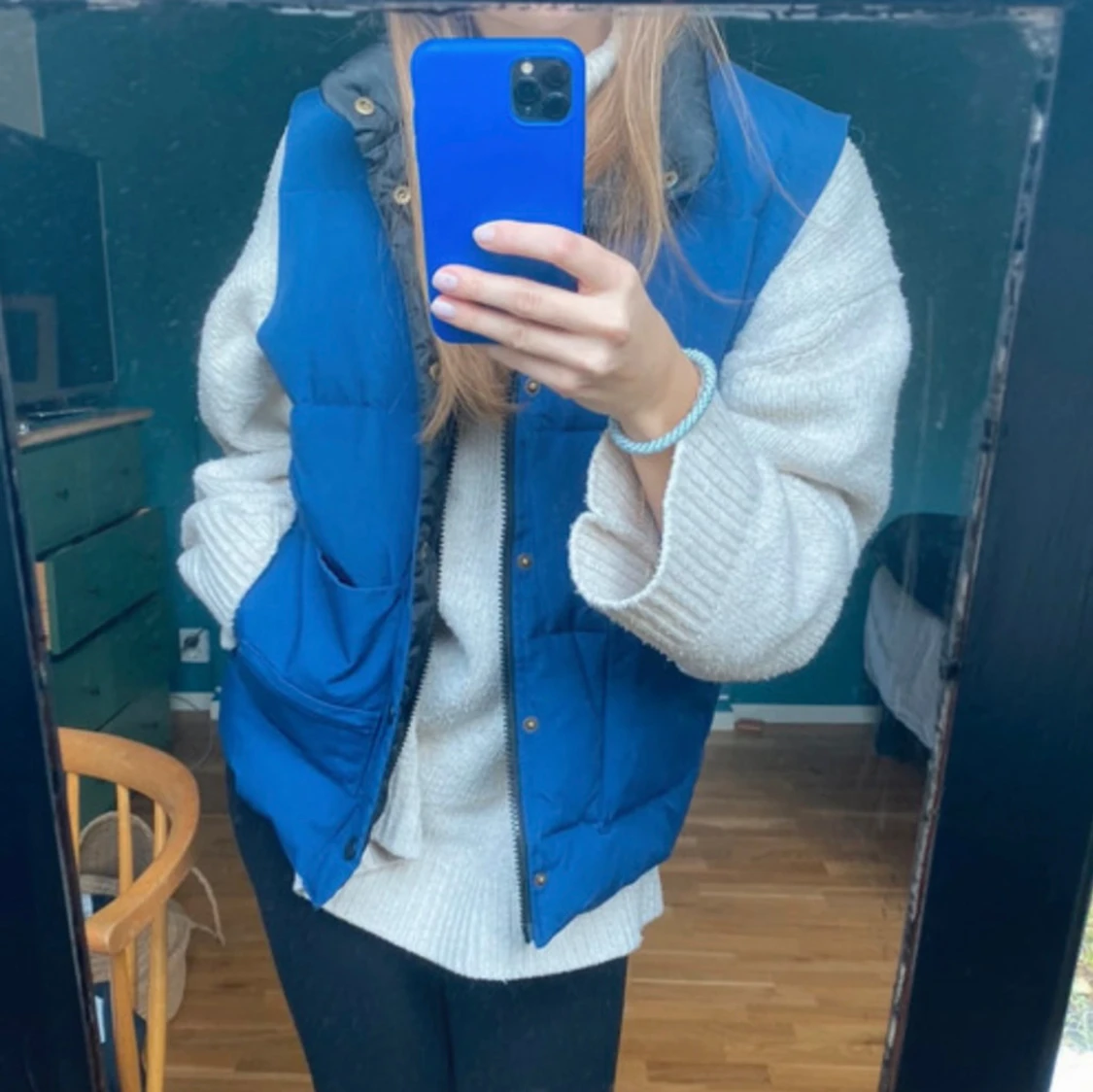 Marinblå puffer väst 