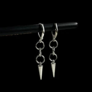 02 silver spikes  - Handgjorda örhängen från lunasparkle nickelsäkra 