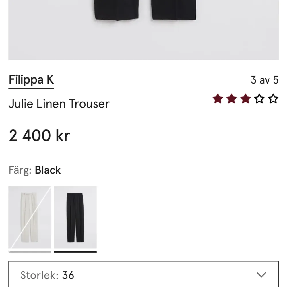 Säljer dessa Julie Linen trousers storlek 36. Nypris 2400.  54% bomull 46% linne. Perfekt till vår och sommaren . Jeans & Byxor.