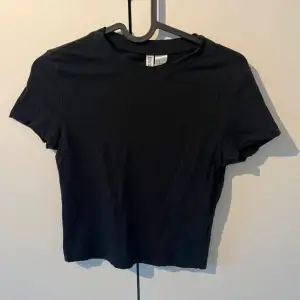 Svart kort t shirt från hm i storlek s❤️säljer för 30❤️