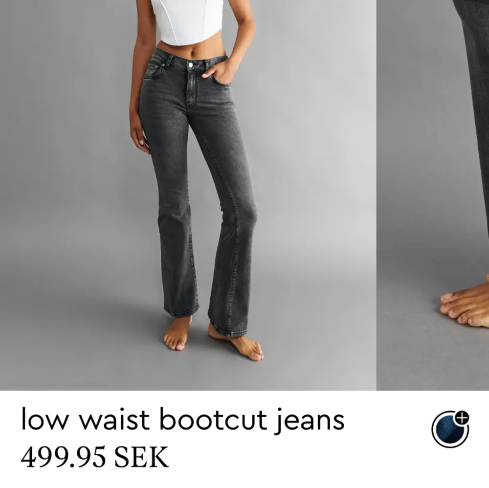 Grå Lågmidjade jeans säljer för använder aldrig dem. . Jeans & Byxor.