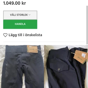 Nya ridbyxor  - Nya ridbyxor Stl 34/xs  Passade tyvärr inte  Super skönt material  Nypris 1049kr
