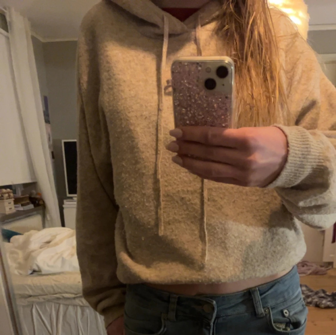 Stickad hoodie  - 90