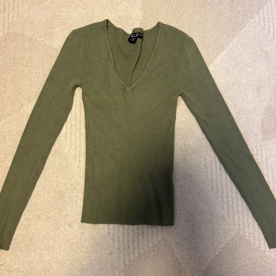 Ribbad långärmad  - 90