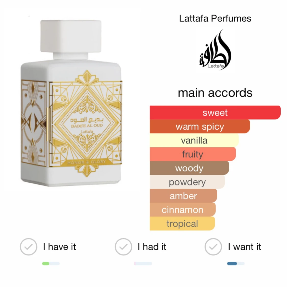 Lattafa honer and glory parfym 100ml flaska(97 ml kvar) - 90