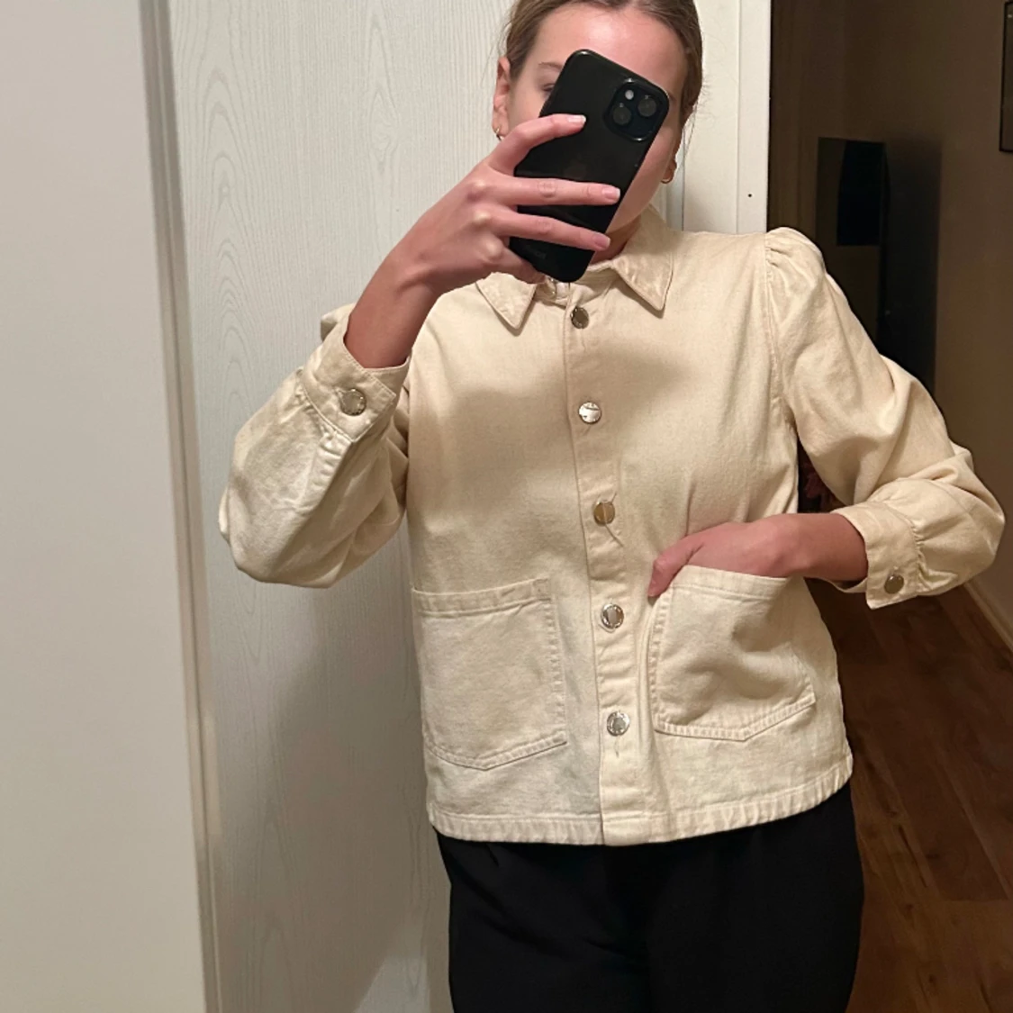 Beige Overshirt/Jeansjacka  - 90