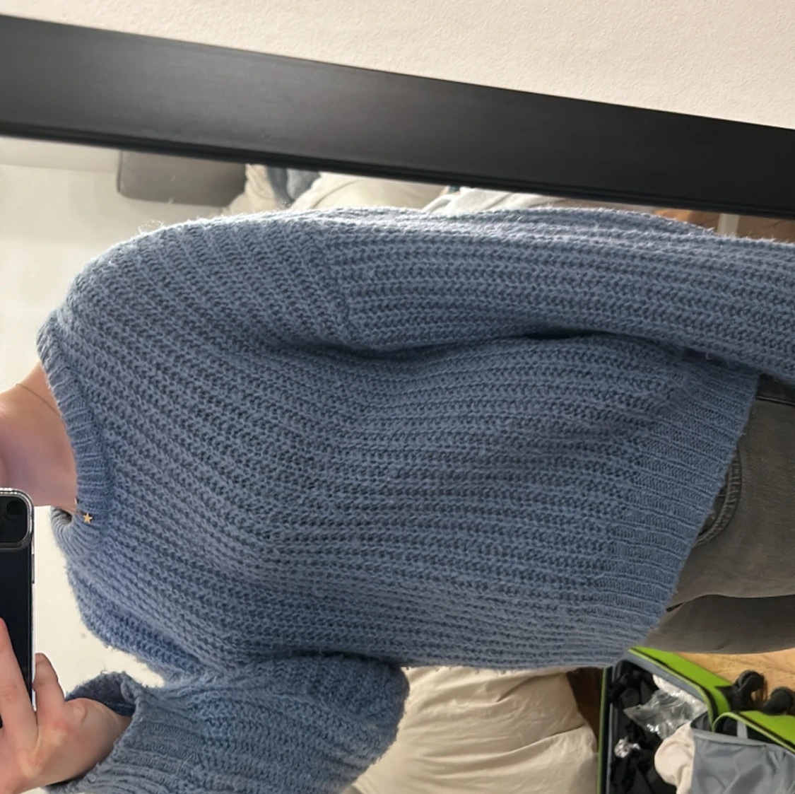 Blå stickad tröja!💙 - 90