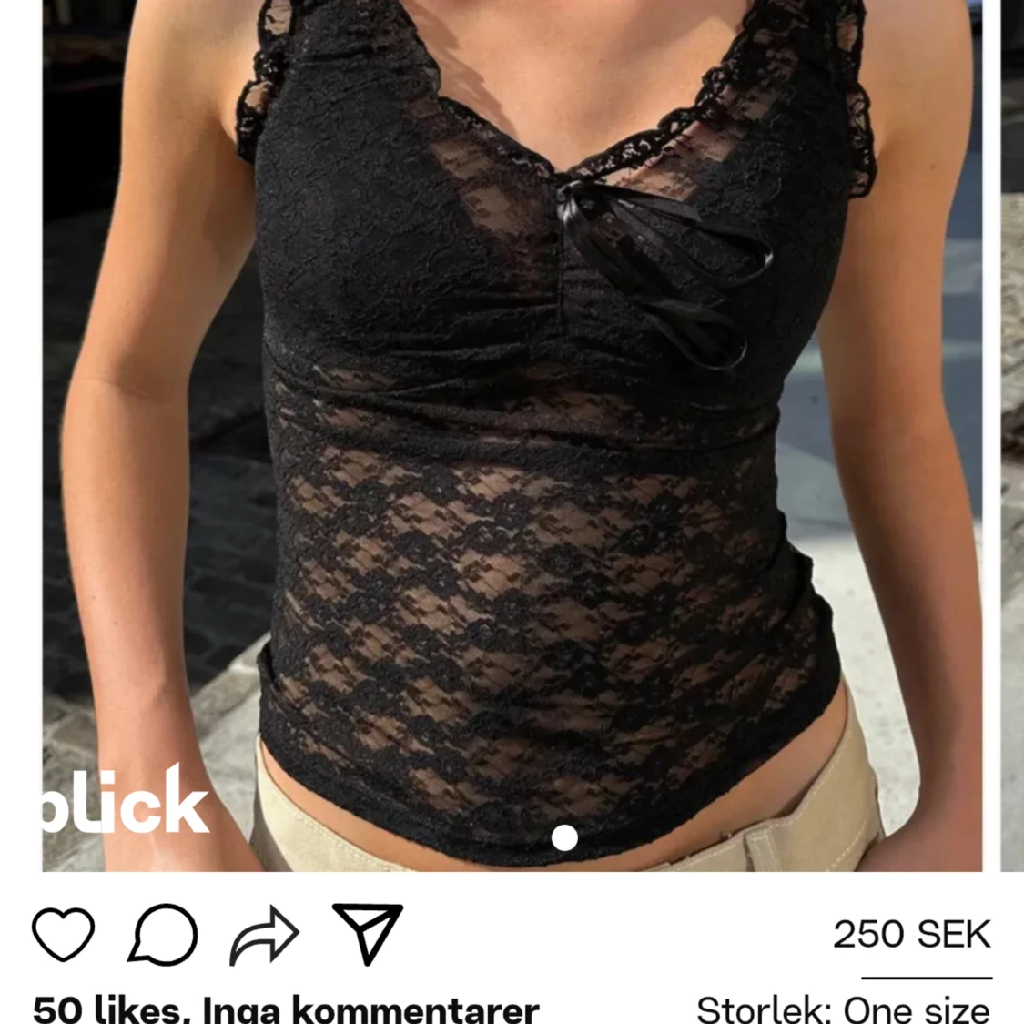 Brandy spetstopp Malena lace top - 91