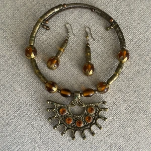 Bohemian brass Set - It’s made of brass Necklace  Earrings  