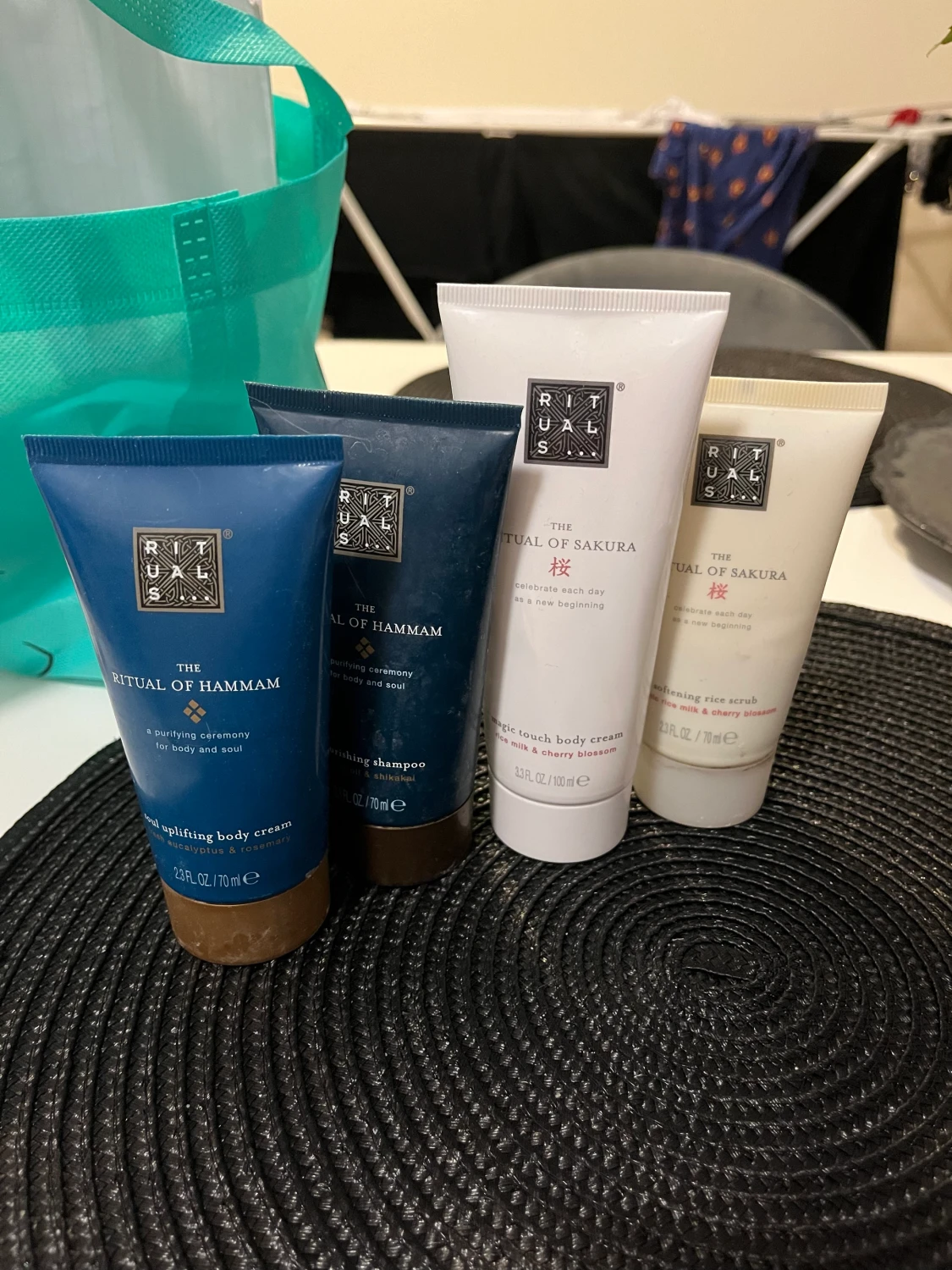 Rituals kräm,schampoo och ris skrubb