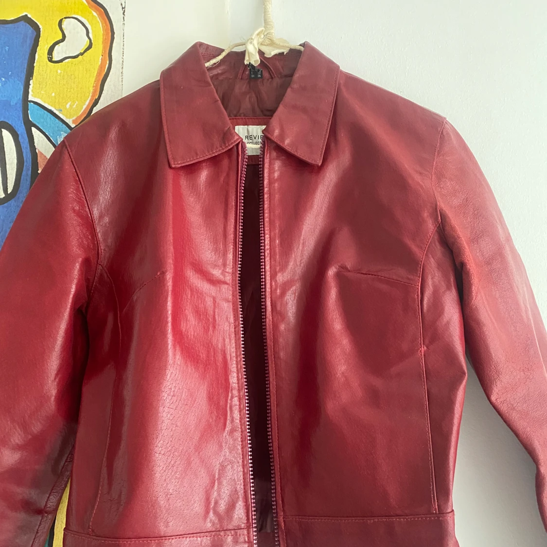 Röd läderjacka - 91