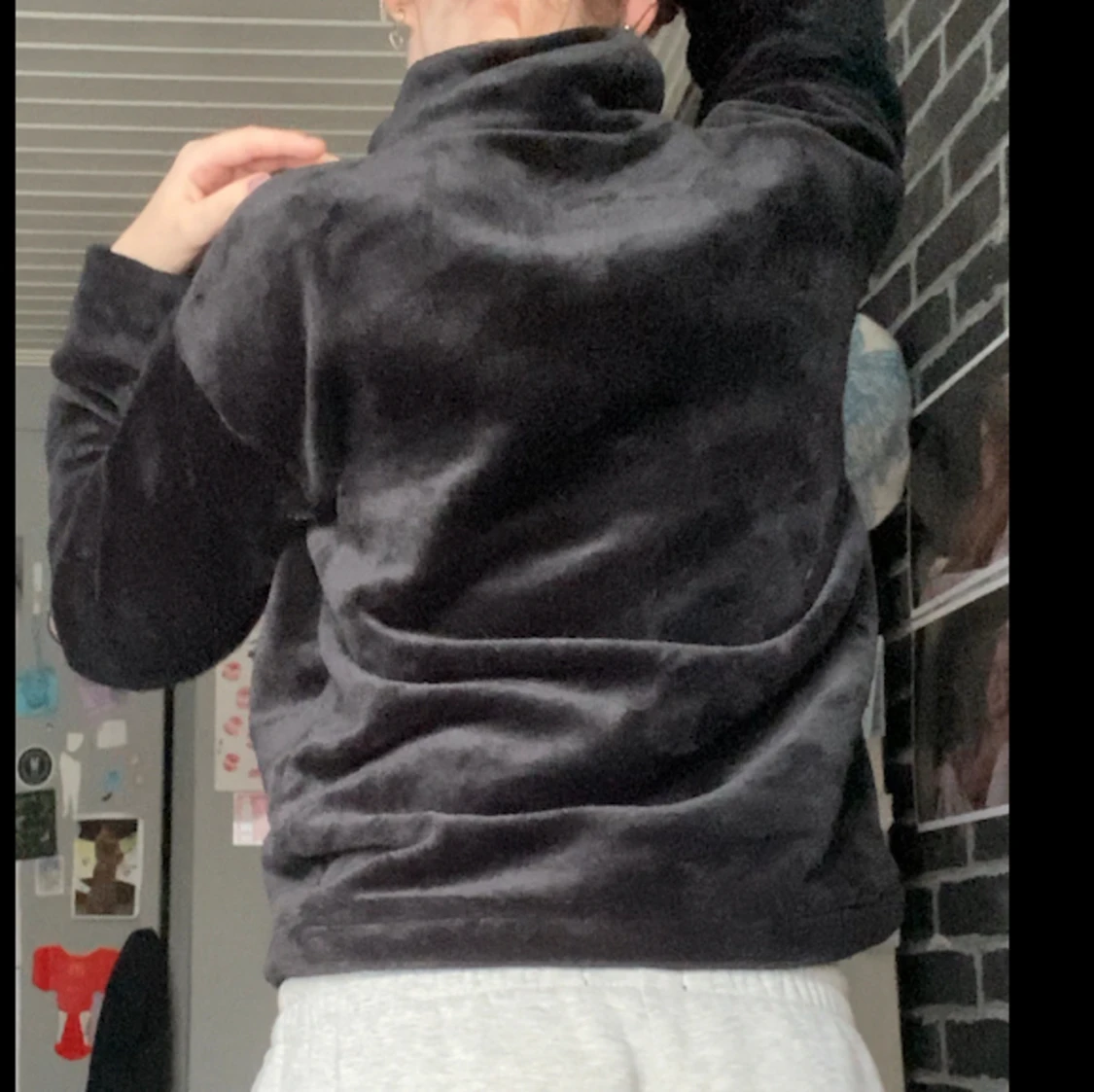 Svart mysig varm kofta  - 91