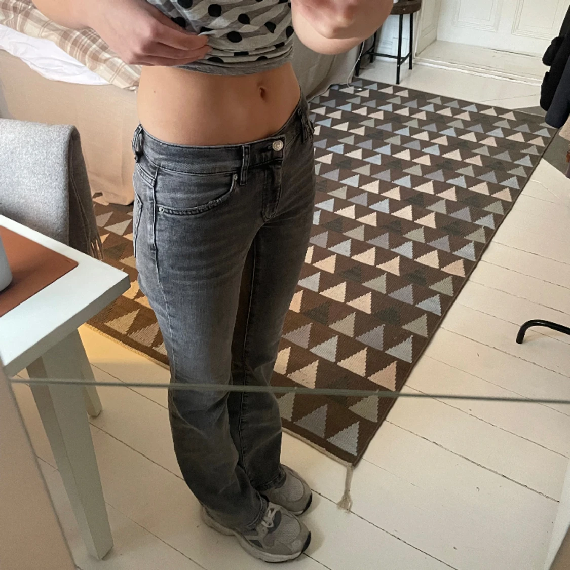 Lågmidjade gråa jeans🩶 - 90