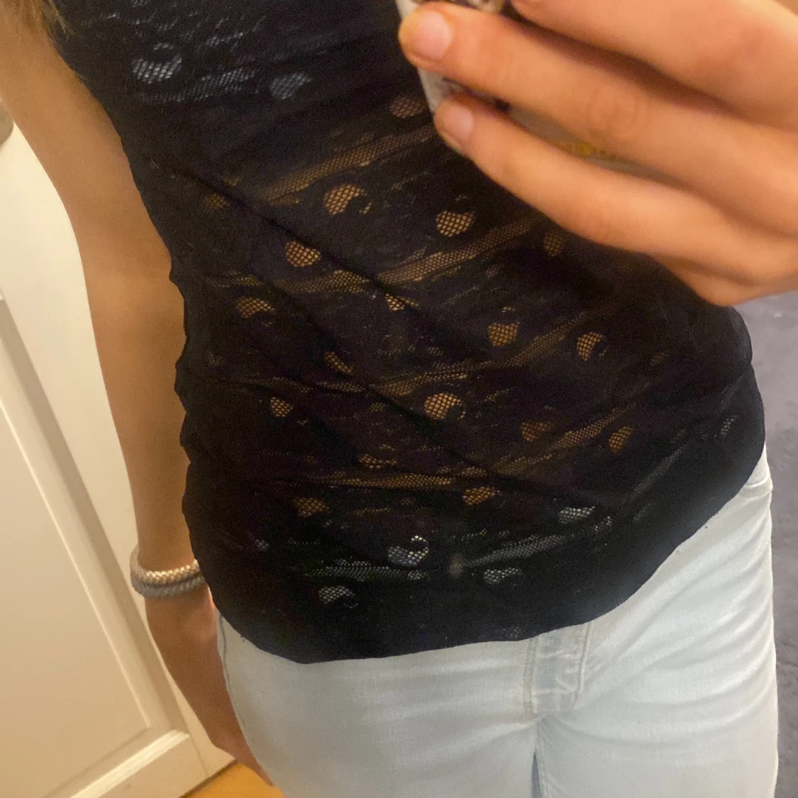 Svart spets tröja - 90