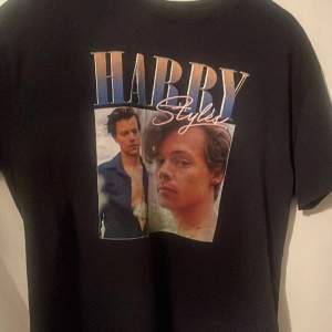 Harry styles t-shirt. Köpt för 3 år sedan från en brittisk hemsida. Använd 2 gånger. Betalde drygt 500 för den, säljer för 190 + frakt. Storlek L men skulle säga mer som en M.