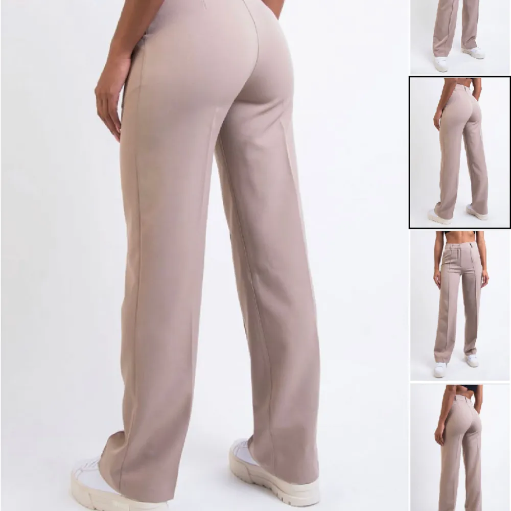 Säljer dessa högmidjade kostymbyxor i färgen Sally Beige. Dessa är i storlek W:XS L:30 💞Nypris 599kr. Jeans & Byxor.