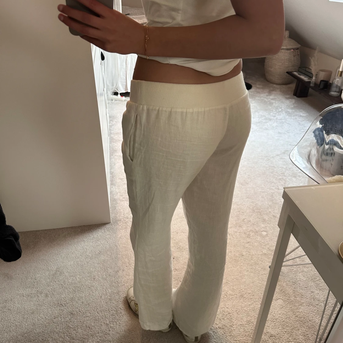 Lågmidjade linnebyxor  - 91