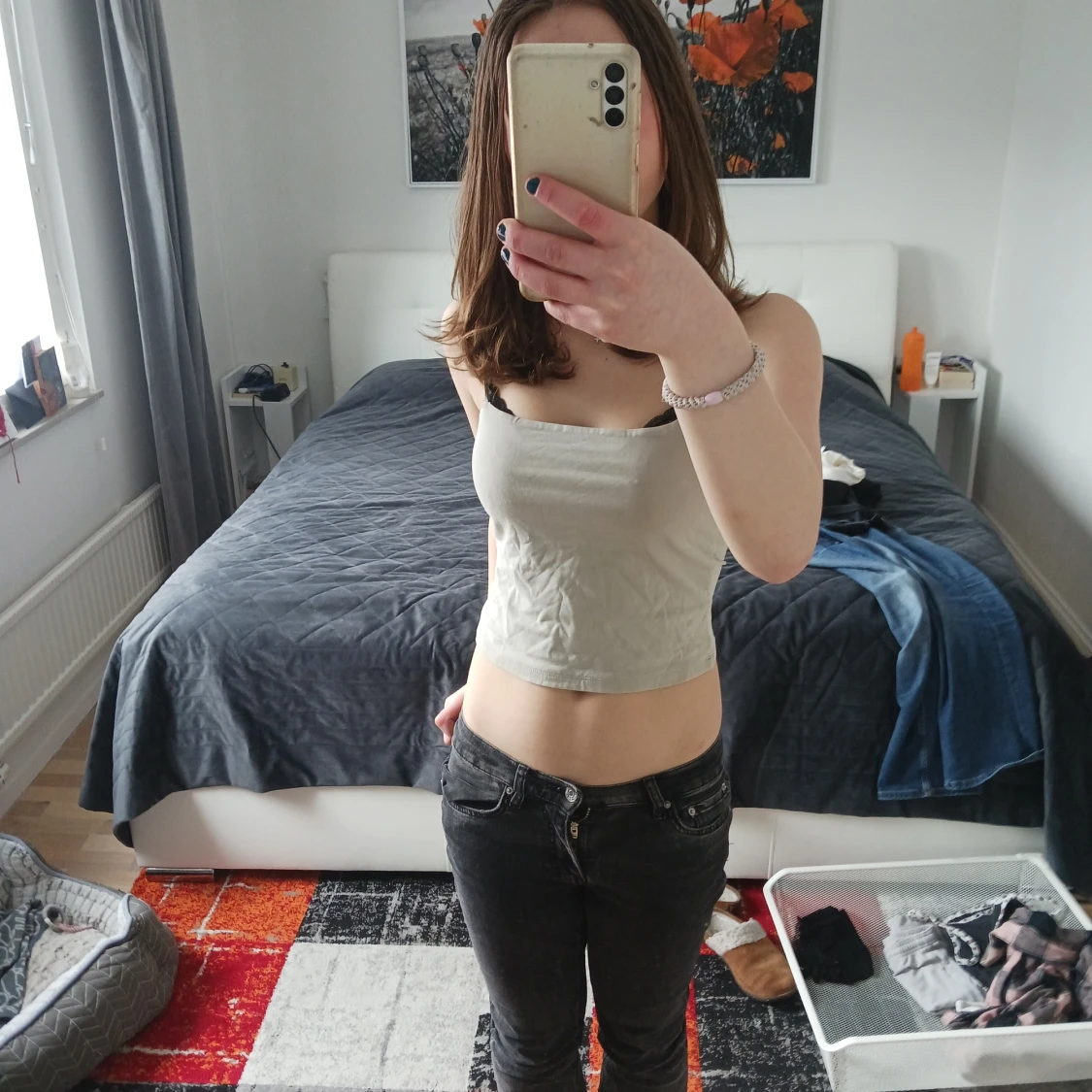 superfin croptop linne  - 90